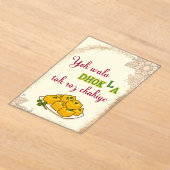 Desi Indian Pakistani Wedding Mehndi Food Sign アクリル招待状 (レイダウン)