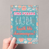 Desi Indian Pakistani Wedding Mehndi Food Sign アクリル招待状 (インサイチュ (ポータブル))