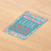 Desi Indian Pakistani Wedding Mehndi Food Sign アクリル招待状 (レイダウン)