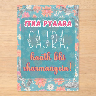 Desi Indian Pakistani Wedding Mehndi Food Sign アクリル招待状