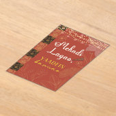 Desi Indian Pakistani Wedding Mehndi Food Sign アクリル招待状 (レイダウン)