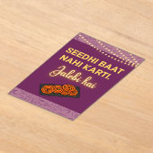 Desi Indian Pakistani Wedding Mehndi Food Sign アクリル招待状 (レイダウン)