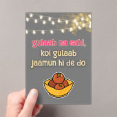 Desi Indian Pakistani Wedding Mehndi Food Sign アクリル招待状 (インサイチュ (ポータブル))