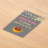 Desi Indian Pakistani Wedding Mehndi Food Sign アクリル招待状 (レイダウン)