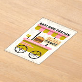 Desi Indian Pakistani Wedding Mehndi Food Sign アクリル招待状 (レイダウン)