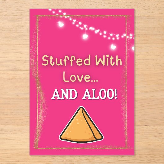 Desi Indian Pakistani Wedding Mehndi Food Sign アクリル招待状 (正面)