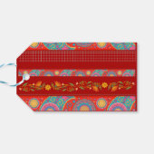 Desi Wedding Style Deep Red Design ギフトタグ (裏面横)