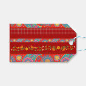Desi Wedding Style Deep Red Design ギフトタグ (正面(横))