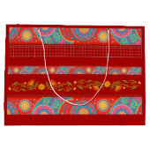 Desi Wedding Style Deep Red Design ラージペーパーバッグ (裏面)