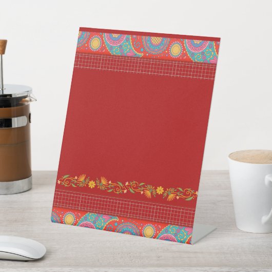 Desi Wedding Style Deep Red Design 台座サイン (インサイチュ)