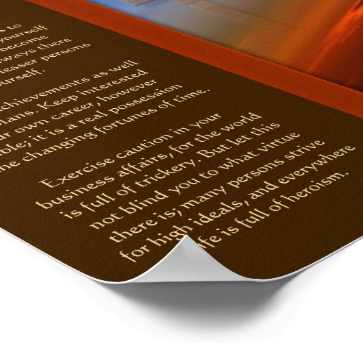 DESIDERATAが地球のポスターの上を横切る ポスター (角)