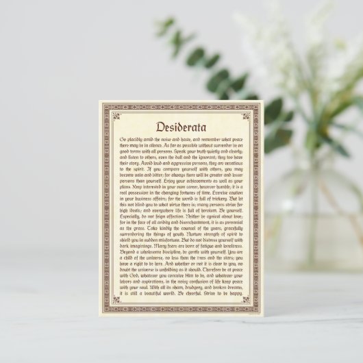 Desiderataはがき ポストカード (スタンド正面)