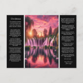 Desiderataピンクと金ゴールド、静けさと白鳥 ポストカード (正面)