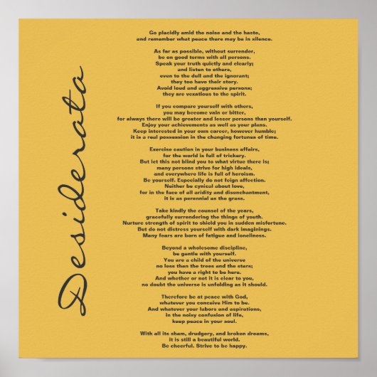 Desiderataポスター – 背景色の変更 ポスター (正面)