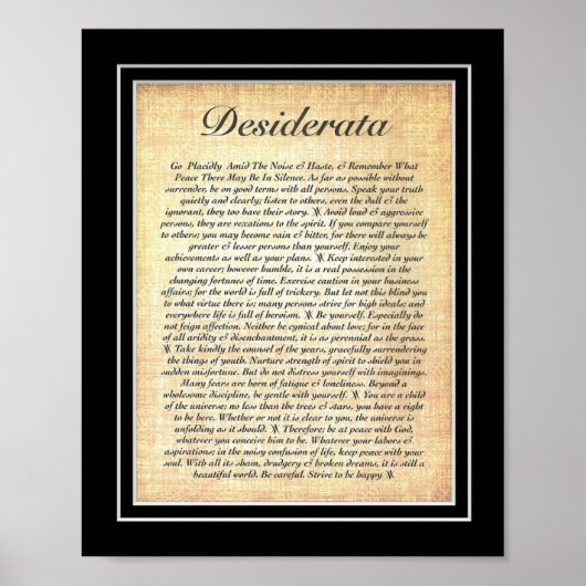 DESIDERATAポスターby Max Ehrmann=Fossil ポスター (正面)