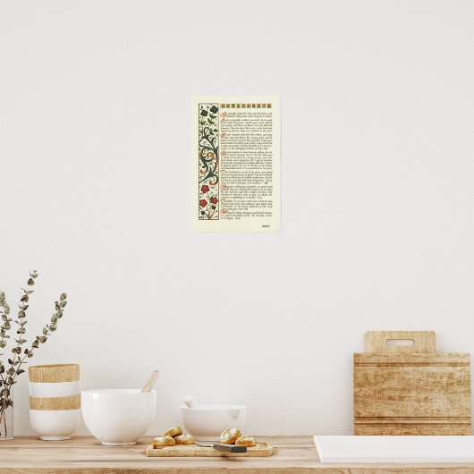 DESIDERATAポスターby Max Ehrmann= Leaf Writhic ポスター (キッチン)