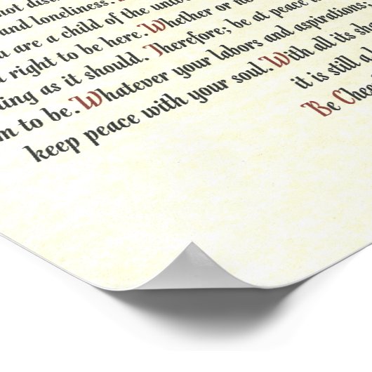 DESIDERATAポスターby Max Ehrmann - Romanesque ポスター (角)