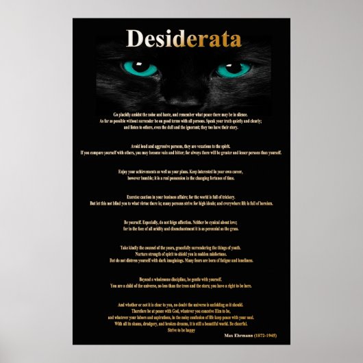 Desiderata猫の目2ポスター ポスター (正面)