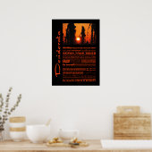 Desiderata詩フォンテンウォーターアットサンセット ポスター (キッチン)