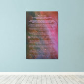 Desiderata詩 – ほこりの柱，オリオン星雲 キャンバスプリント (インサイチュ (ウッドフロア))