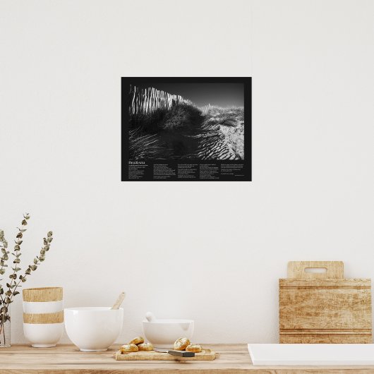 Desiderata詩 – フェンシングイン・ザ・デューネス,ファインアート ポスター (キッチン)