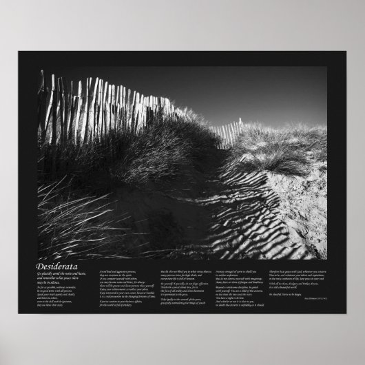 Desiderata詩 – フェンシングイン・ザ・デューネス,ファインアート ポスター (正面)