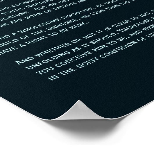 Desiderata詩 – Argo NavisのCarina Nebula ポスター (角)