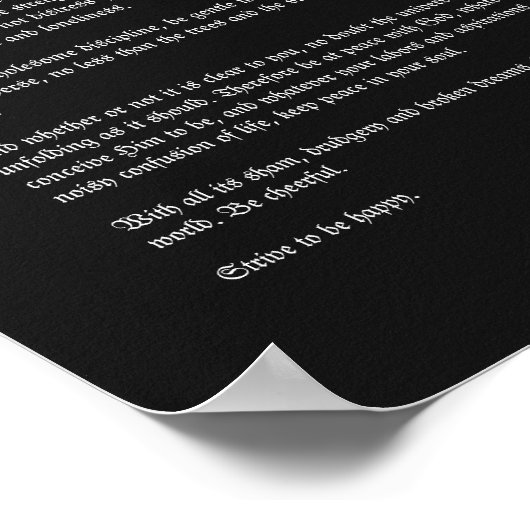 Desiderata詩 – Centre of the Swan Nebula ポスター (角)