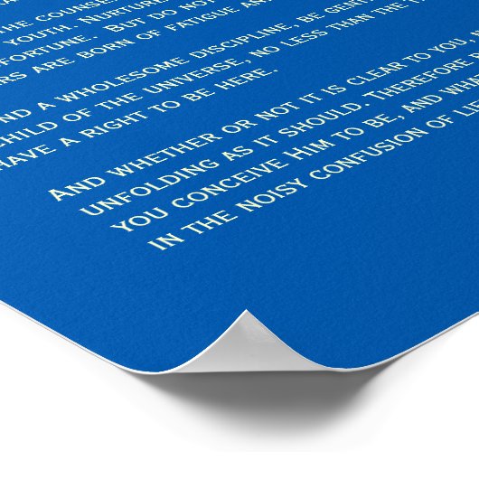 Desiderata詩 – English Castle Entry ポスター (角)