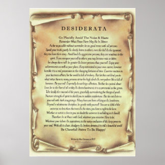 Desiderata詩by Max Ehrmannアンティーク ポスター