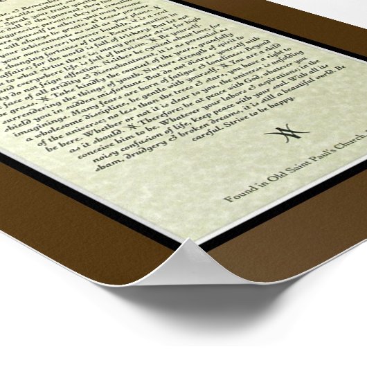 DESIDERATA詩by Max Ehrmann ポスター (角)