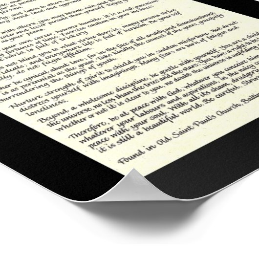 DESIDERATA詩by Max Ehrmann ポスター (角)