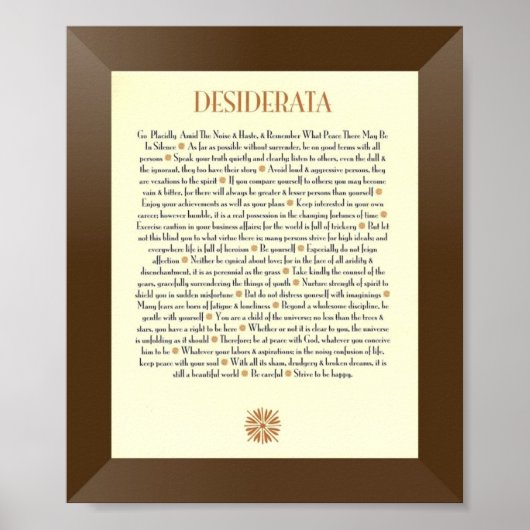 DESIDERATA詩by Max Ehrmann ポスター (正面)