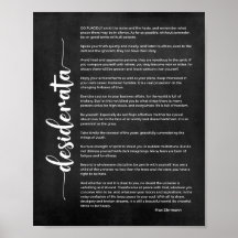 Desiderata詩by Max Ehrmann Black and White