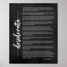 Desiderata詩by Max Ehrmann Black and White ポスター