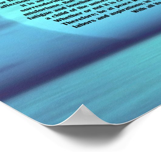 Desiderata詩by Max Ehrmann Blue Moon Sunset ポスター (角)