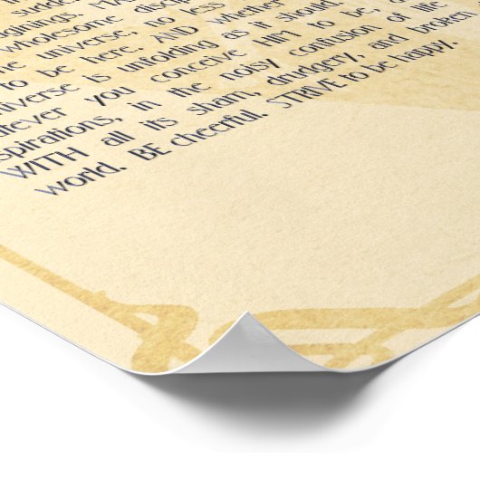 Desiderata詩by Max Ehrmann Poster ポスター (角)