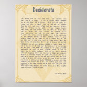 Desiderata詩by Max Ehrmann Poster ポスター (正面)