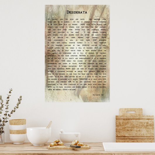 Desiderata詩by Max Ehrmann Poster ポスター (キッチン)