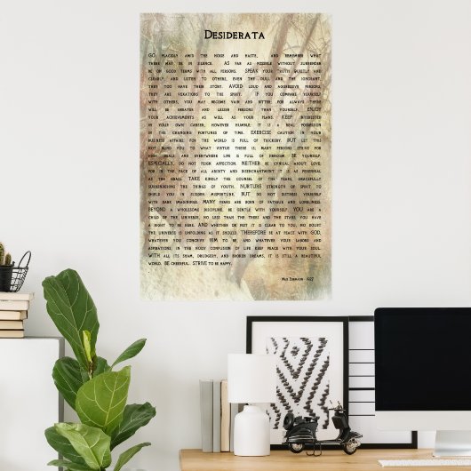 Desiderata詩by Max Ehrmann Poster ポスター (ホームオフィス)