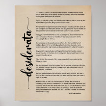 Desiderata詩by Max Ehrmann Vintage Poster