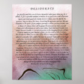 Desiderata詩by Max Ehrmann Water color Mountain ポスター (正面)