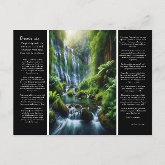 DESIDERATA隠された楽園:滝の抱擁 ポストカード (正面)