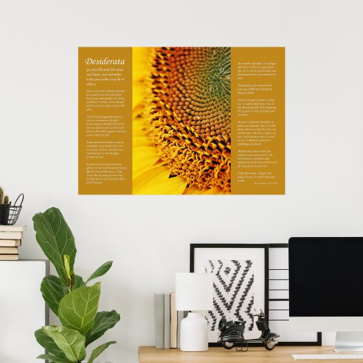 Desiderata – ひまわり種子 ポスター (ホームオフィス)