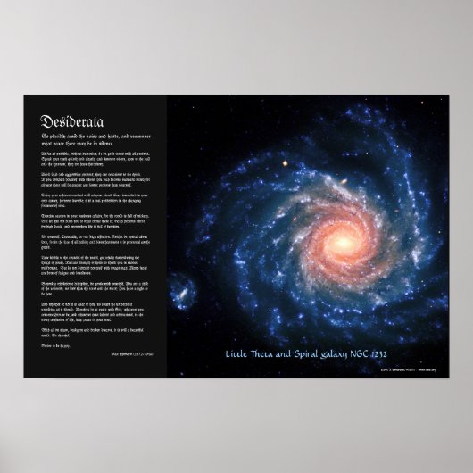 Desiderata、スパイラル銀河系NGC1232とリトルシータ ポスター (正面)