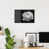 Desiderata -バラ入力モノクロ ポスター (ホームオフィス)