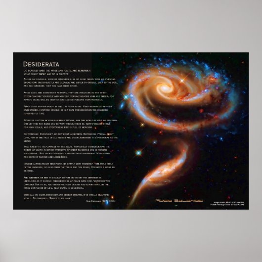 Desiderata -バラ銀河系, Arp 273 ポスター (正面)