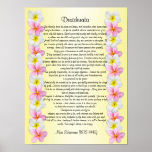Desiderata「希望物」プルメリア 縁ど ポスター