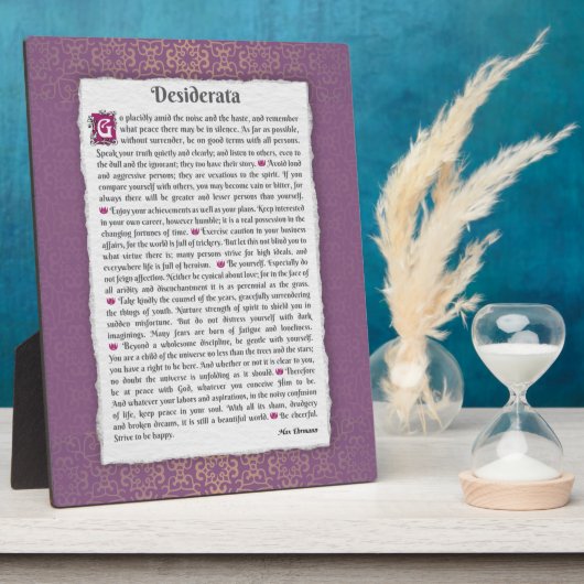 Desiderata – 望ましい事 フォトプラーク (側面)