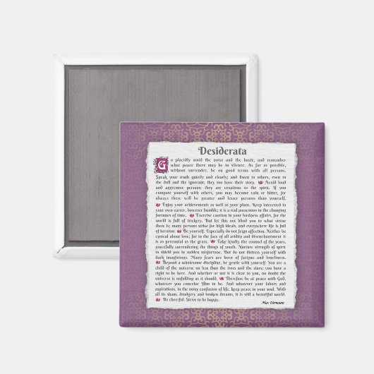 Desiderata – 望ましい事 マグネット (正面/裏面)